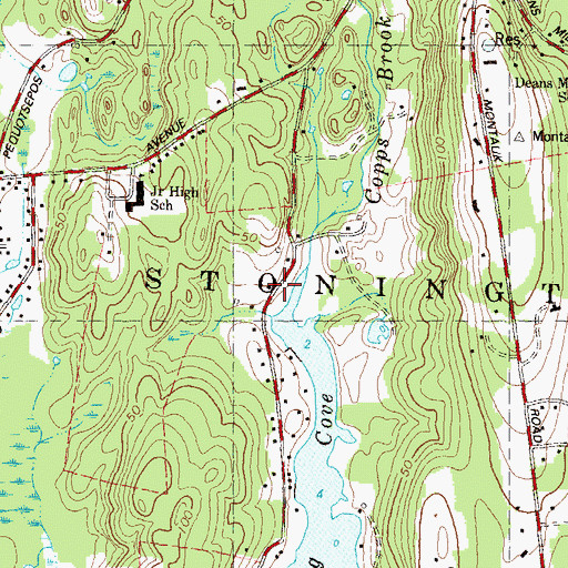 Topographic Map of Quambaug Church, CT