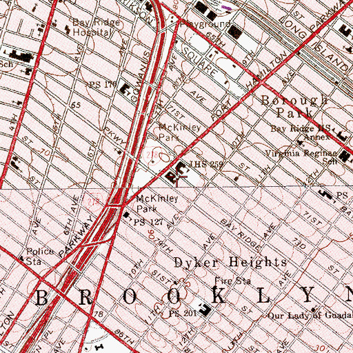 Topographic Map of Saint Ephrems Catholic Church, NY