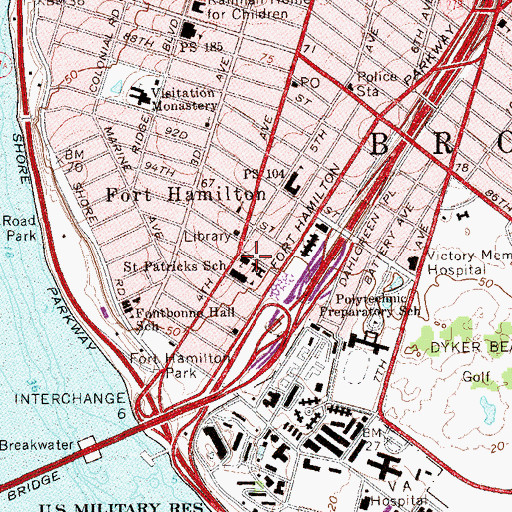 Topographic Map of Saint Patrick's Roman Catholic Church, NY