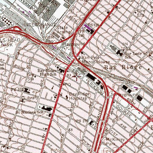 Topographic Map of Salem Lutheran Church, NY