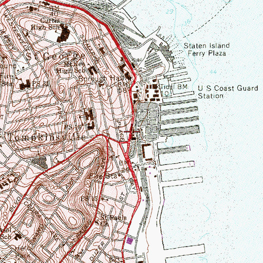 Topographic Map of Pershing Circle, NY
