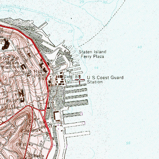 Topographic Map of South Wharf, NY