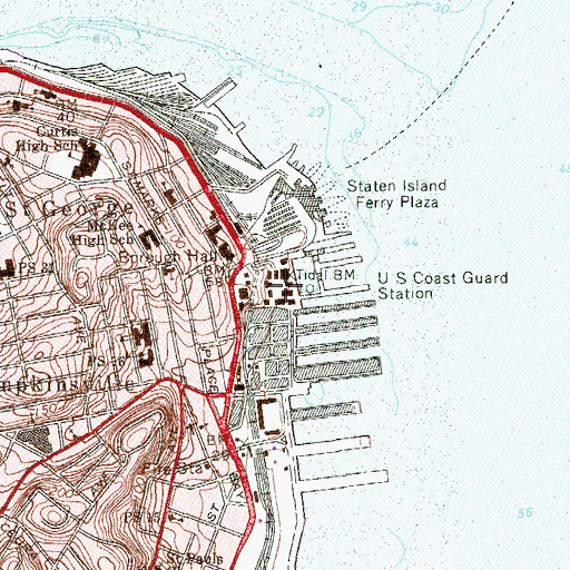 Topographic Map of Staten Island Hospitality Center, NY