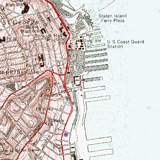 Topographic Map of Tompkinsville Play Center, NY