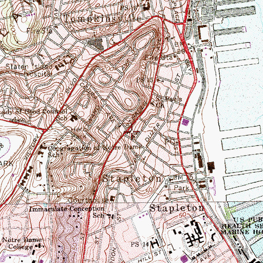 Topographic Map of Trinity Lutheran Church, NY
