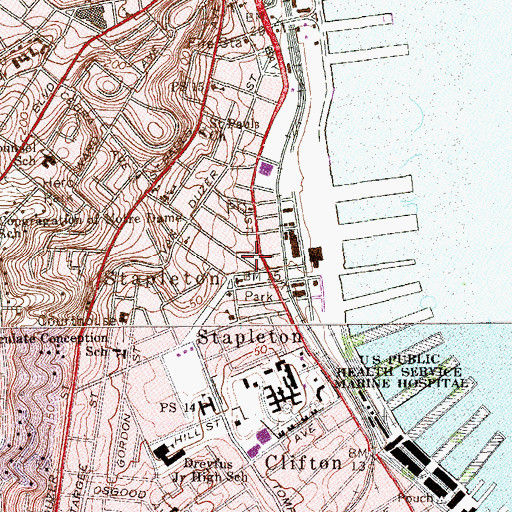 Topographic Map of lStaten Island Childrens Museum, NY