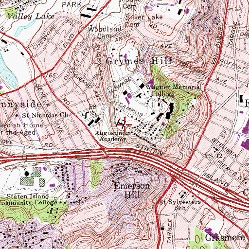 Topographic Map of Mount Augustine Apostolic Center, NY