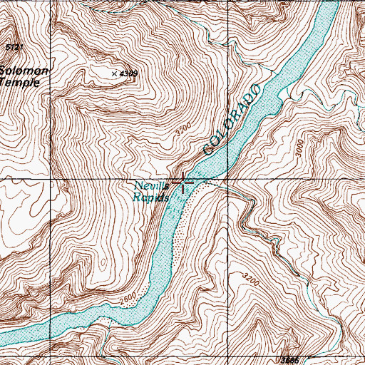Topographic Map of Seventy-Five Mile Rapids, AZ
