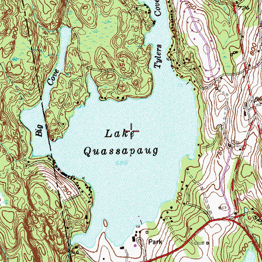Topographic Map of Lake Quassapaug, CT