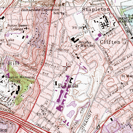 Topographic Map of Kingdom Hall of Jehovah's Witnesses, NY
