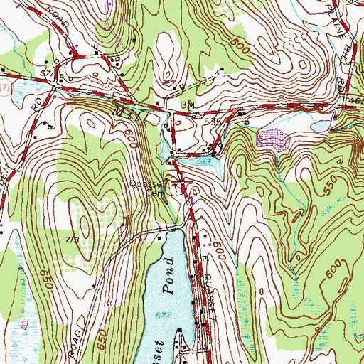 Topographic Map of Quasset Cemetery, CT