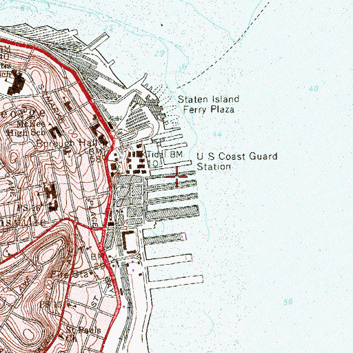 Topographic Map of Pier 1, NY