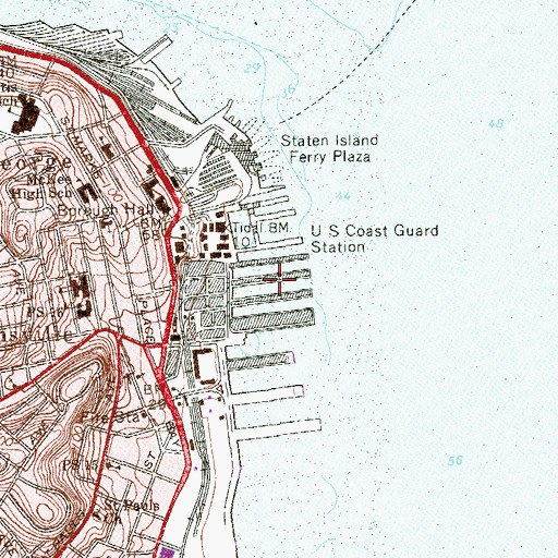 Topographic Map of Pier 2, NY