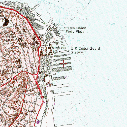 Topographic Map of Pier 3, NY