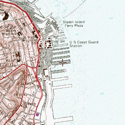 Topographic Map of Pier 5, NY