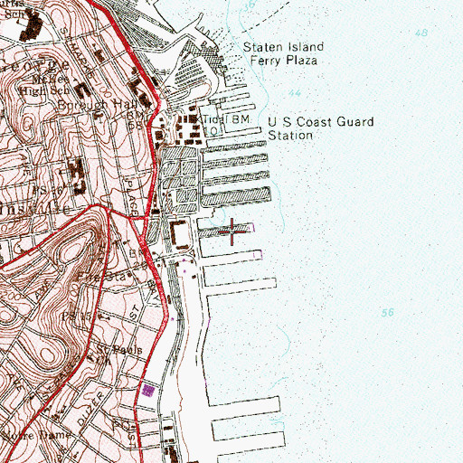 Topographic Map of Pier 6, NY
