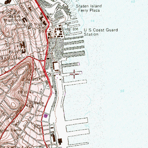 Topographic Map of Pier 7, NY
