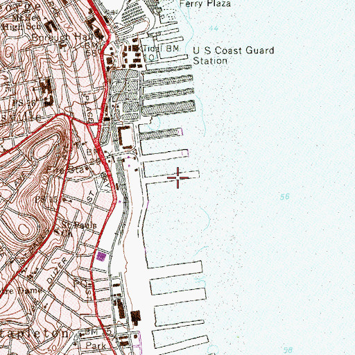 Topographic Map of Pier 8, NY
