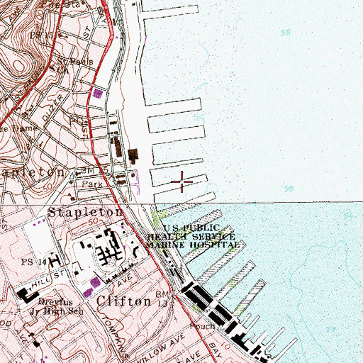 Topographic Map of Pier 15 (historical), NY