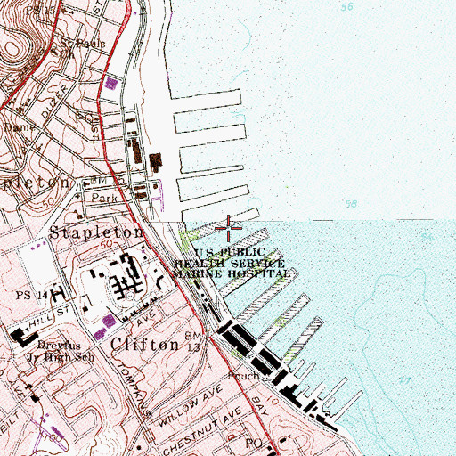 Topographic Map of Pier 16 (historical), NY