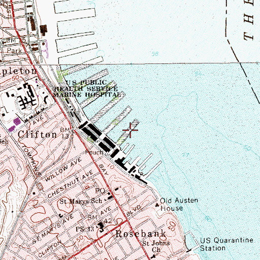 Topographic Map of Pier 21, NY
