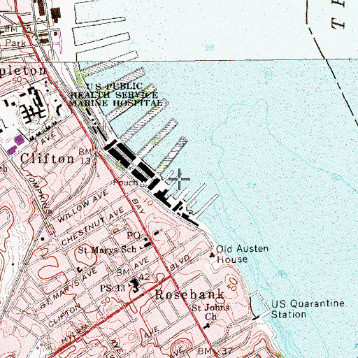 Topographic Map of Pier 22, NY