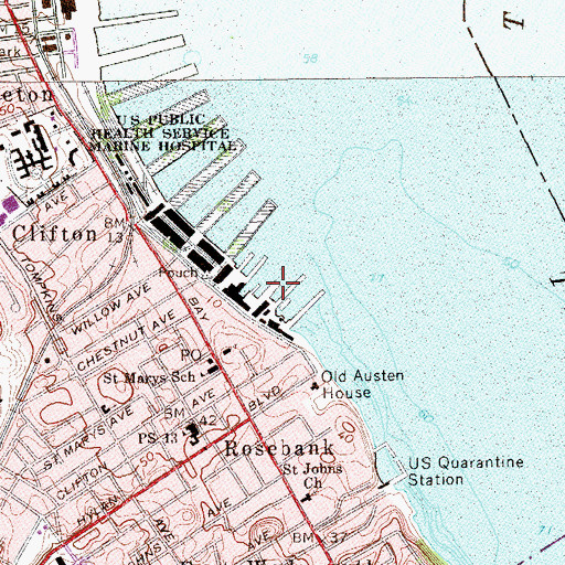 Topographic Map of Pier 23, NY