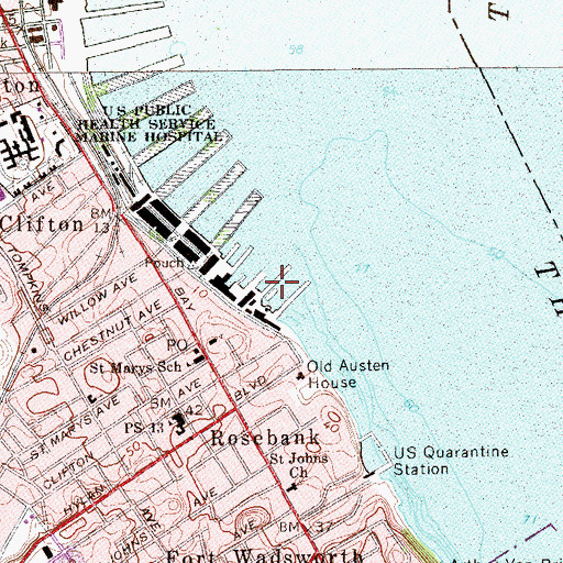 Topographic Map of Pier 24, NY