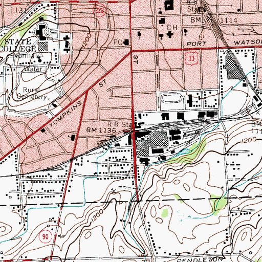 Topographic Map of Lehigh Station, NY