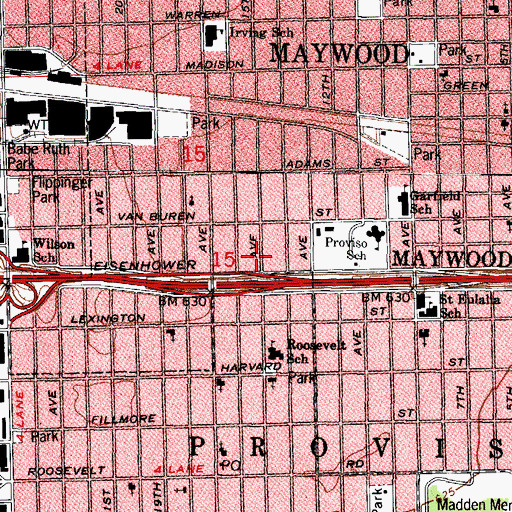 Topographic Map of Praise and Worship Tabernacle, IL