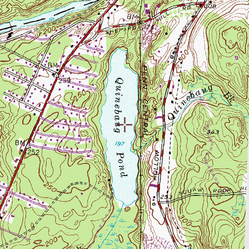 Topographic Map of Quinebaug Pond, CT