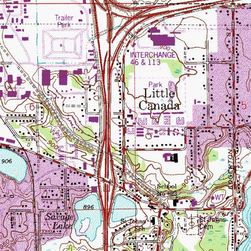 Topographic Map of Little Canada Post Office (historical), MN