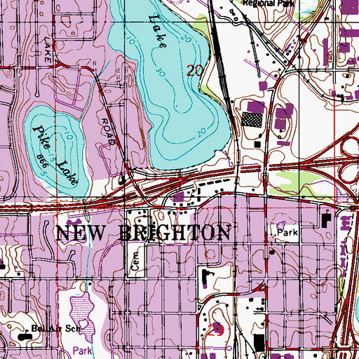 Topographic Map of Irondale Post Office (historical), MN