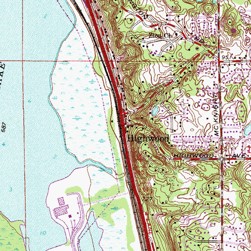 Topographic Map of Highwood Post Office (historical), MN