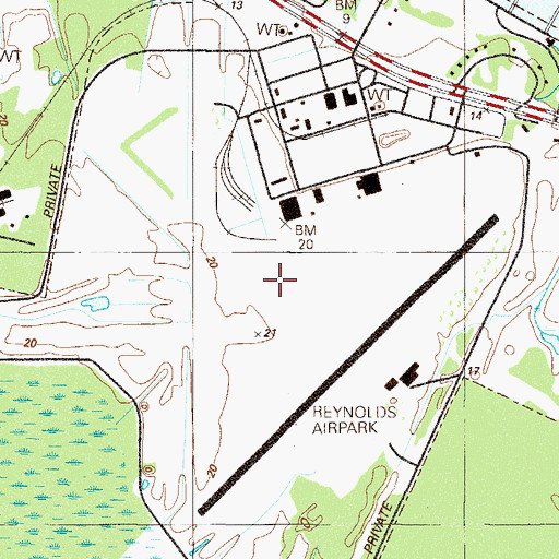 Topographic Map of Naval Auxiliary Air Station Green Cove Springs (historical), FL