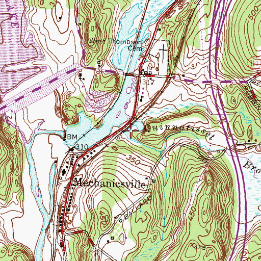 Topographic Map of Quinnatisset Brook, CT