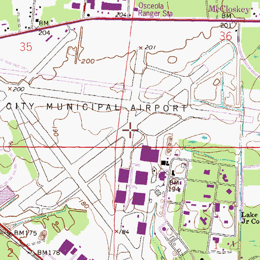 Topographic Map of Naval Air Station Lake City (historical), FL