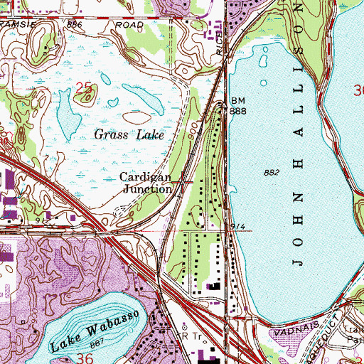 Topographic Map of Cardigan Post Office (historical), MN