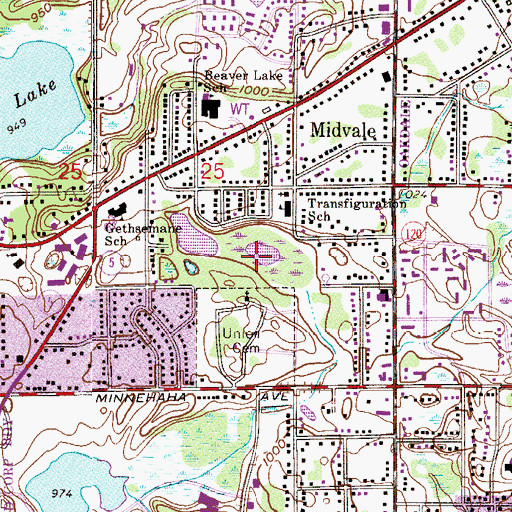 Topographic Map of Maplewood Nature Center, MN