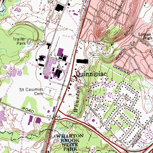Topographic Map of Quinnipiac, CT
