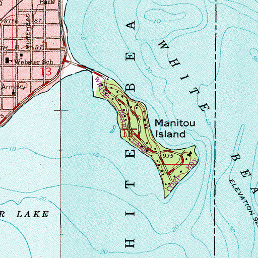 Topographic Map of Central Park, MN