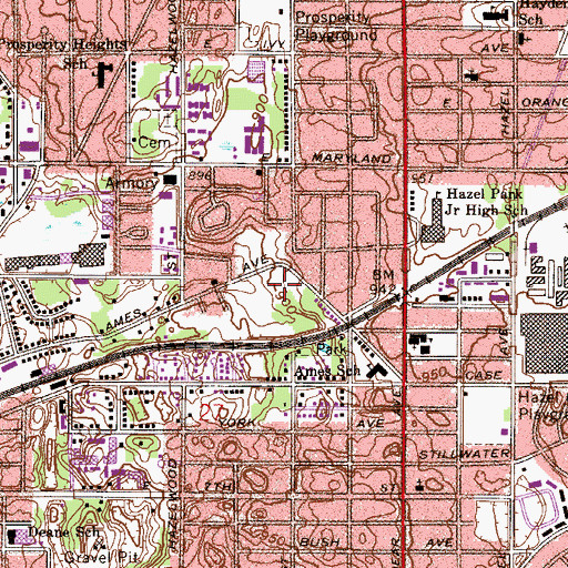 Topographic Map of Sackett Playground, MN