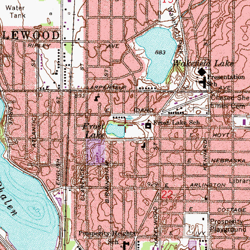 Topographic Map of Frost Lake Park, MN