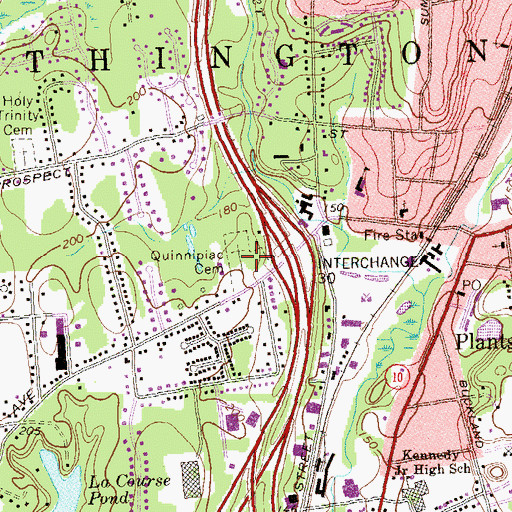 Topographic Map of Quinnipiac Cemetery, CT
