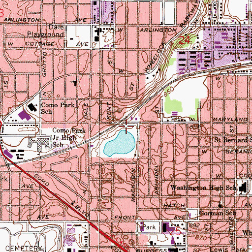 Topographic Map of Marydale Park, MN