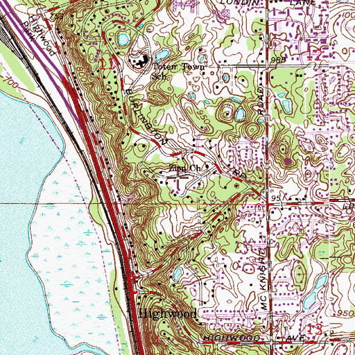 Topographic Map of Taylor Park, MN