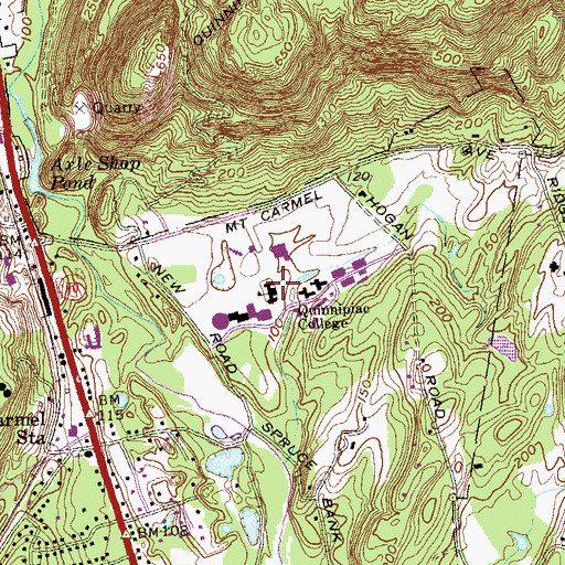 Topographic Map of Quinnipiac College, CT