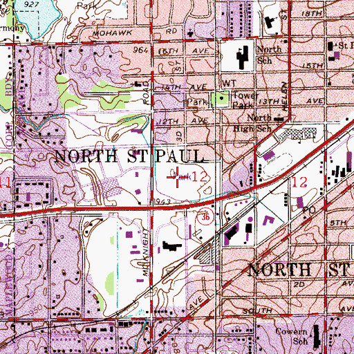 Topographic Map of McKnight Field, MN