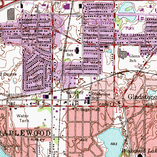 Topographic Map of Robinhood Park, MN