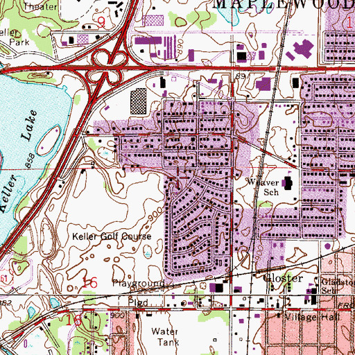 Topographic Map of Timber Park, MN